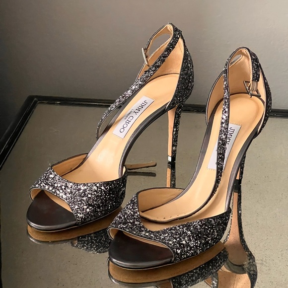 Brand new Jimmy Choo gun medal speckle star heels sandals 40 9.5 10 - Picture 2 of 10